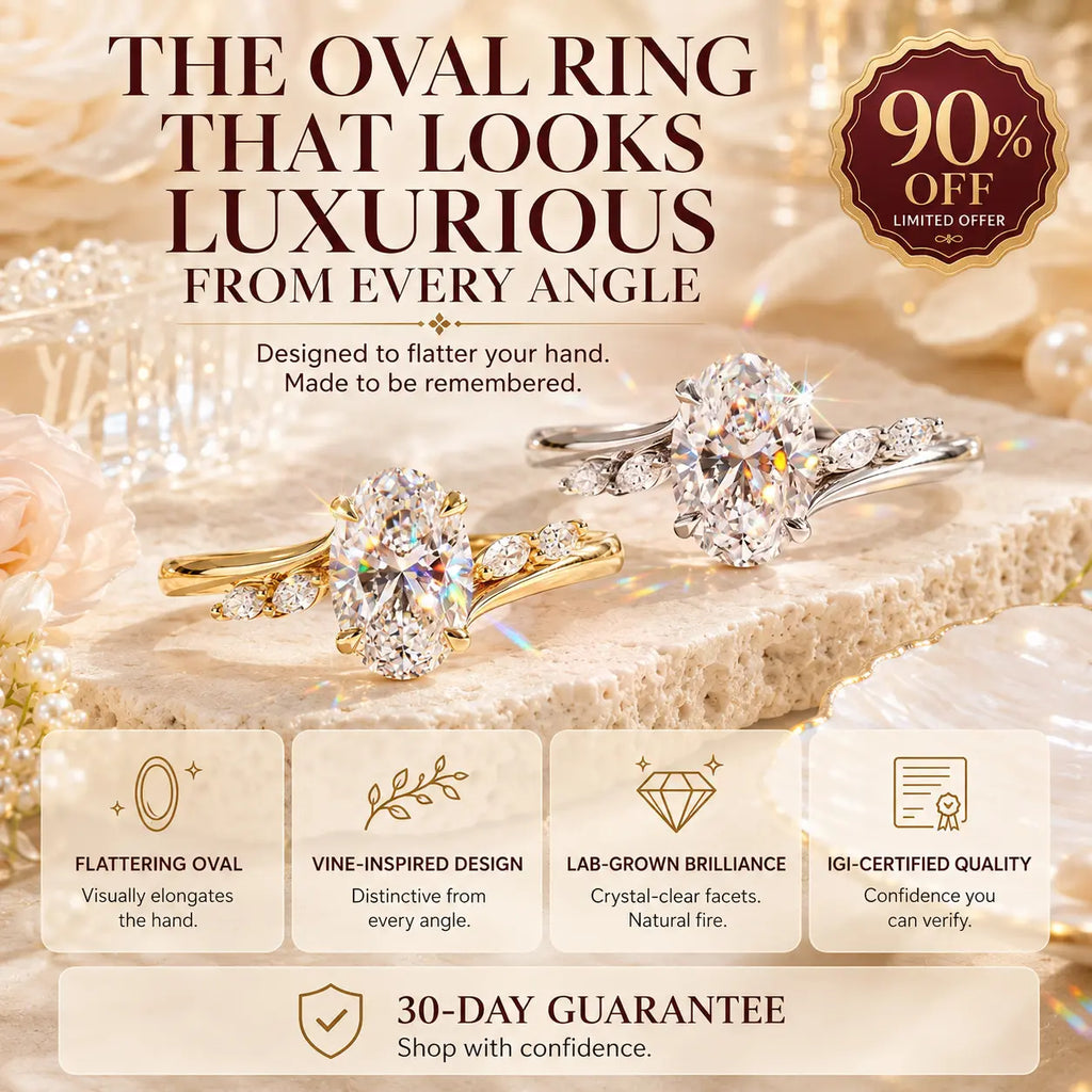 The Oval Diamond Ring That Makes Every Hand Look Elegant & Luxurious-Last Day Sale-90% OFF🔥