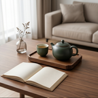 Matte Green Ceramic Teapot and Tea Cup Set