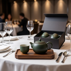 Matte Green Ceramic Teapot and Tea Cup Set
