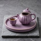 Lotus-Inspired Lavender Ceramic Tea Set