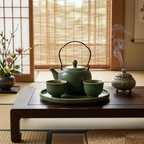 Matte Forest Green Ceramic Tea Service