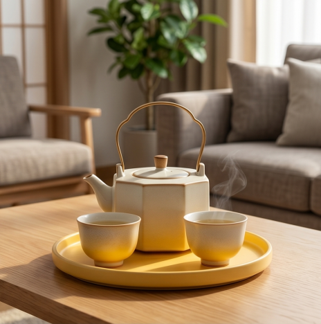 Hexagonal Ombre Ceramic Tea Set