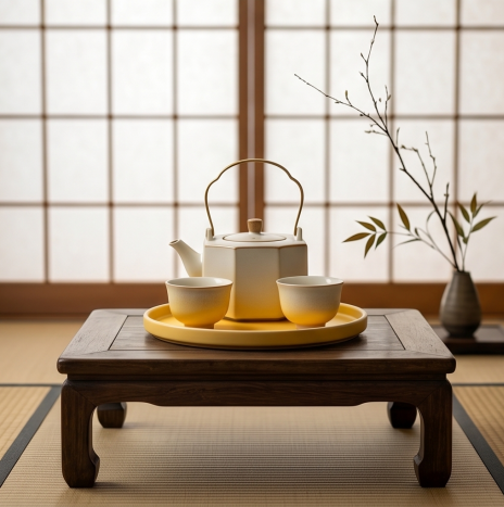 Hexagonal Ombre Ceramic Tea Set