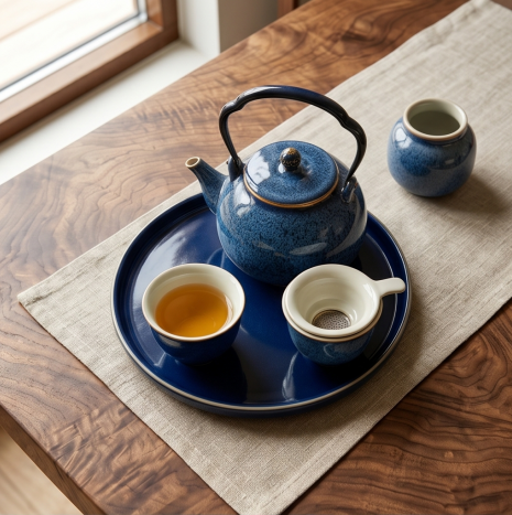 Speckled Midnight Blue Ceramic Tea Set