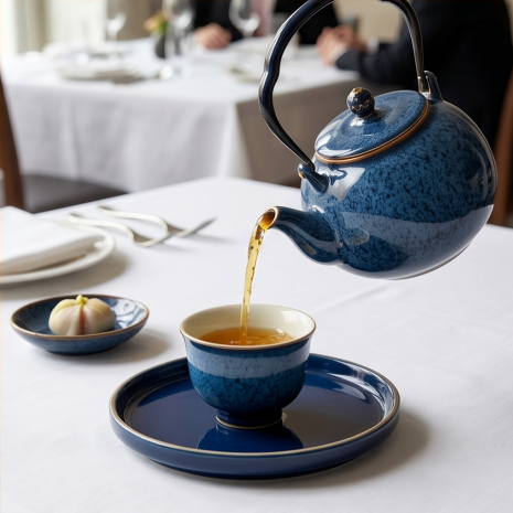 Speckled Midnight Blue Ceramic Tea Set