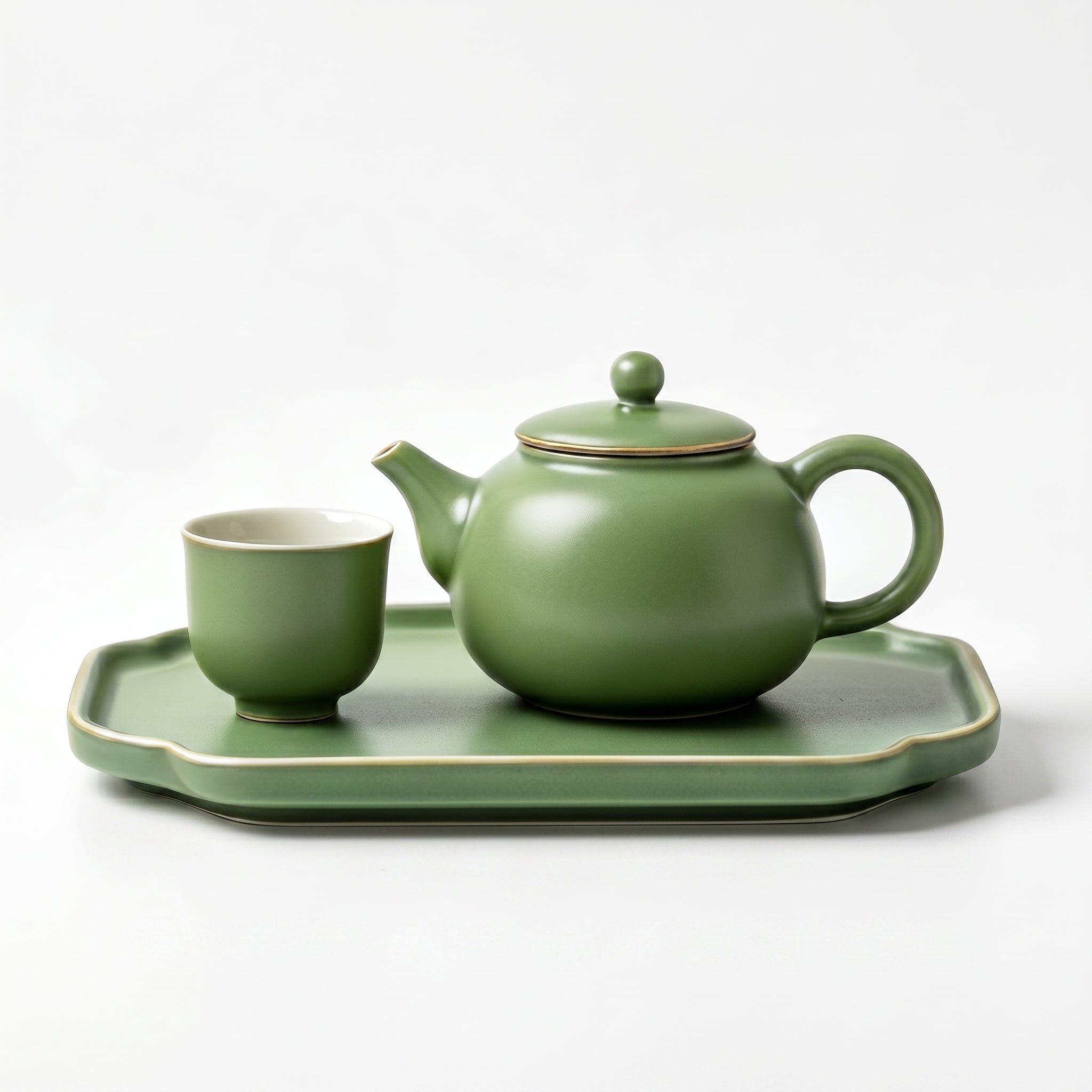Matte Sage Ceramic Tea Service