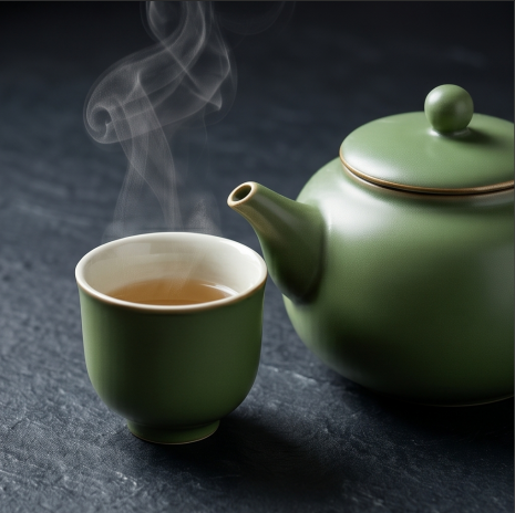 Matte Sage Ceramic Tea Service