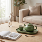 Matte Sage Ceramic Tea Service