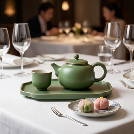 Matte Sage Ceramic Tea Service