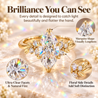A Stunning Marquise Lab Diamond Ring Designed To Make Your Hands Look More Elegant — With Romantic Floral Details And Luxury Sparkle You'll Love Every Day-Last Day Sale-90% OFF🔥