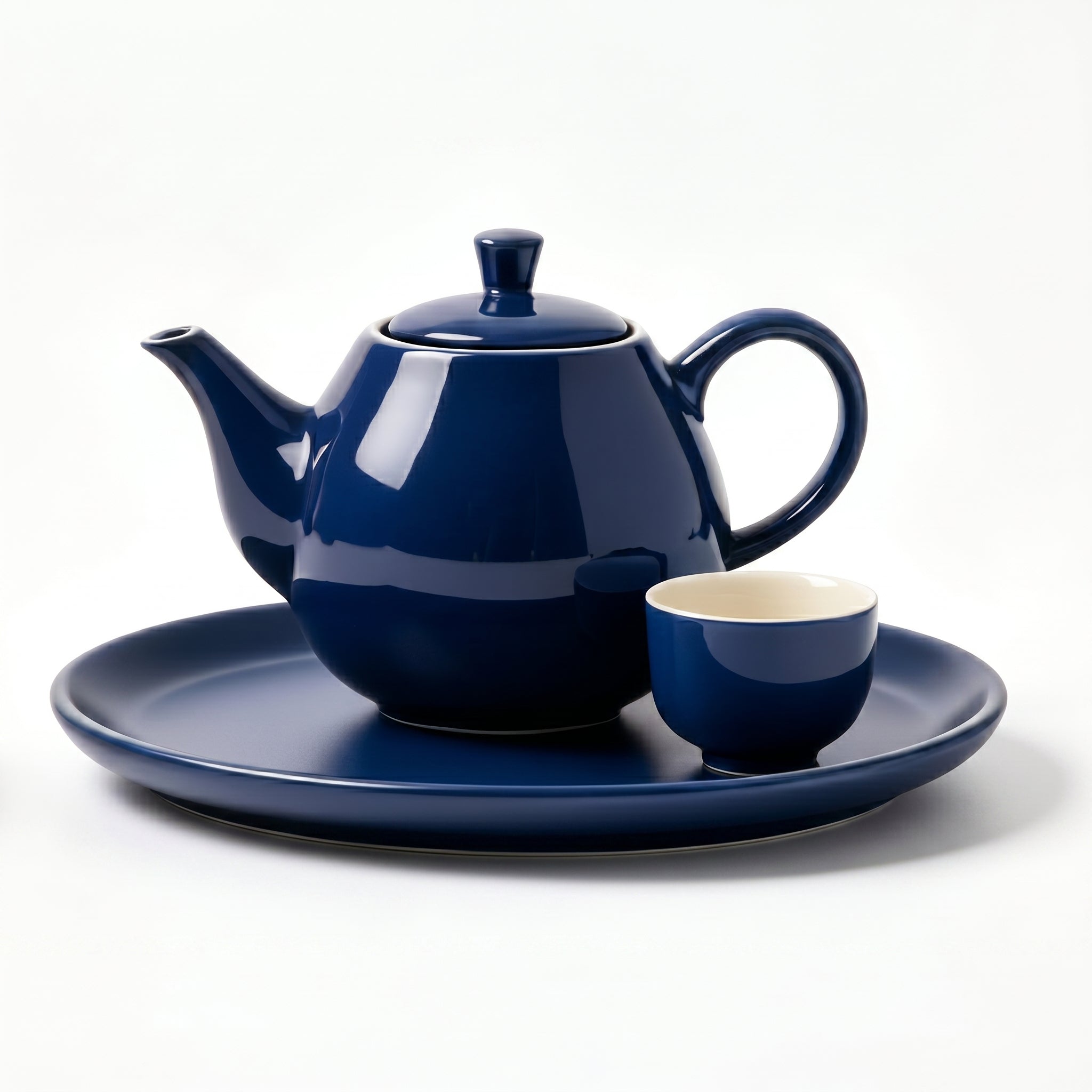 Glossy Cobalt Ceramic Tea Set
