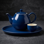 Glossy Cobalt Ceramic Tea Set