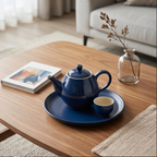 Glossy Cobalt Ceramic Tea Set