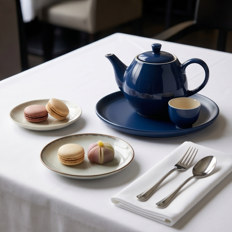 Glossy Cobalt Ceramic Tea Set