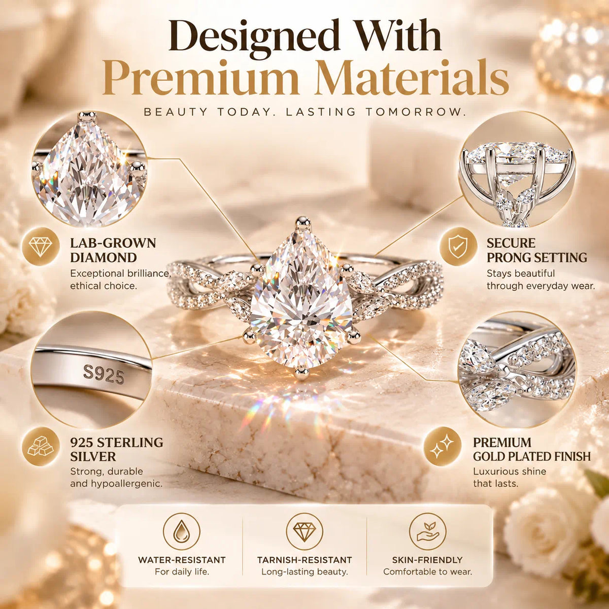 Luxury Pear-Cut Brilliance, Designed To Make Every Moment Feel Extraordinary-Last Day Sale-90% OFF🔥