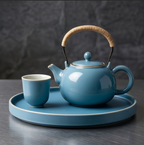 Fluted Celadon Porcelain Tea Set