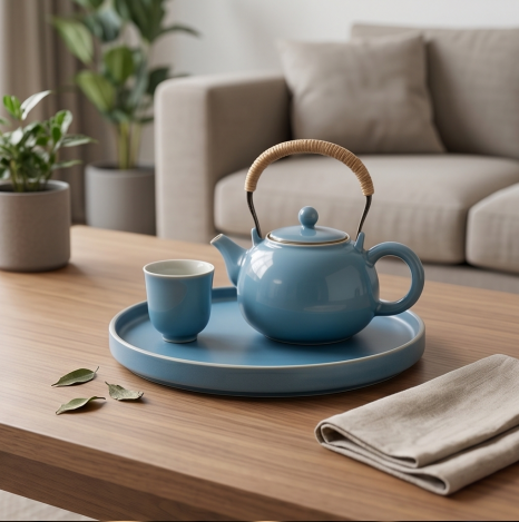 Fluted Celadon Porcelain Tea Set