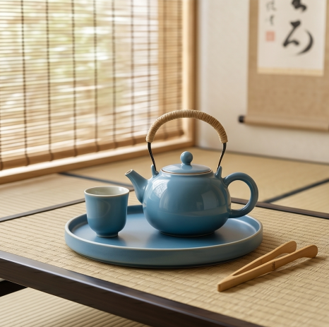 Fluted Celadon Porcelain Tea Set