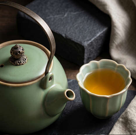 Vintage Sage Ceramic Tea Set