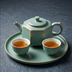 Hexagonal Celadon Tea Service
