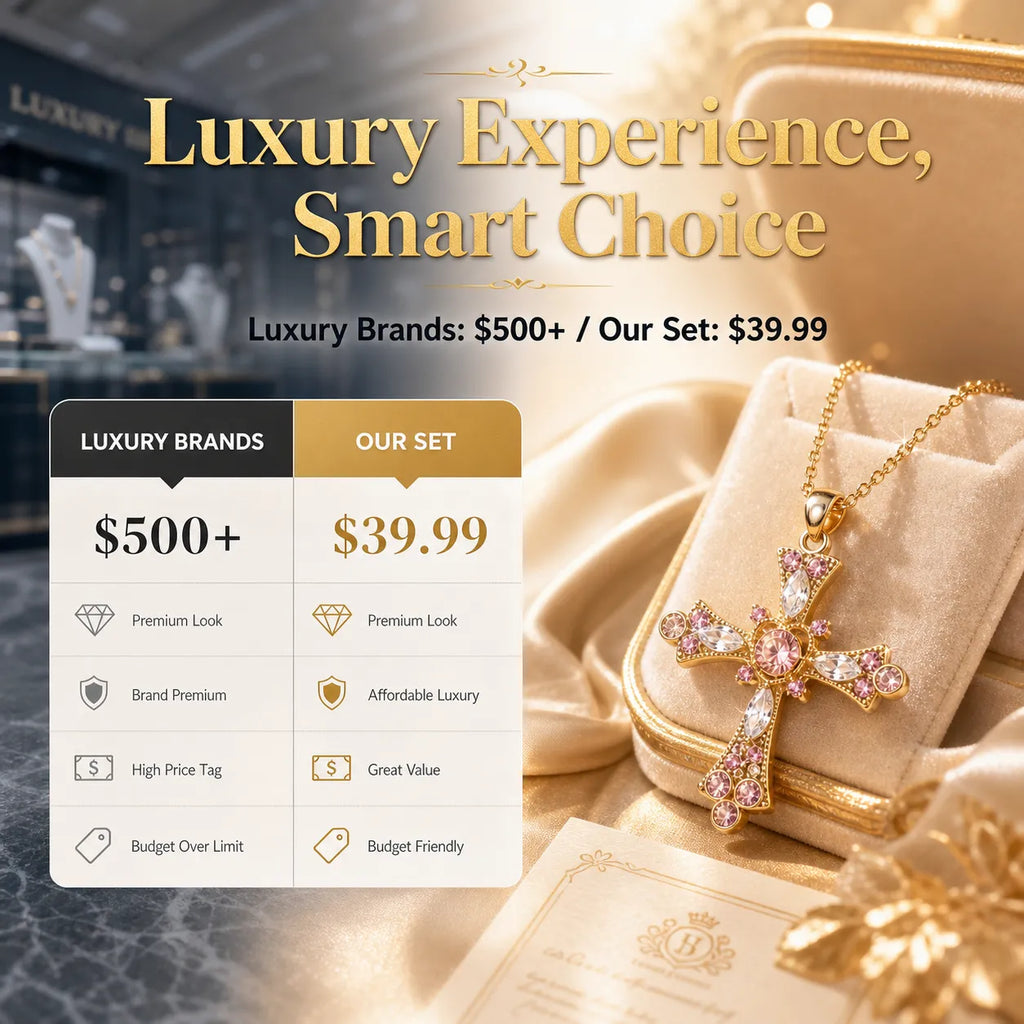 Women's Sparkling Diamond Jewelry – Elegant Diamond Cross Necklace -Last Day Sale-90% OFF🔥