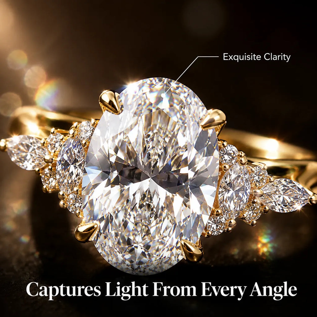 Snowflake Oval Ring — Anti-Pinching Comfort Fit Ring for Timeless Elegance -Last Day Sale-90% OFF🔥
