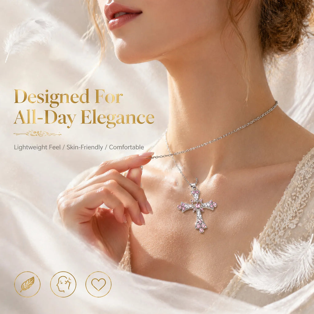 Women's Sparkling Diamond Jewelry – Elegant Diamond Cross Necklace -Last Day Sale-90% OFF🔥