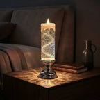Magical Swirling Glitter LED Candle - Flameless Flickering Ambient Light with USB/Battery Power