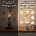 Magical Swirling Glitter LED Candle - Flameless Flickering Ambient Light with USB/Battery Power