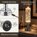 Magical Swirling Glitter LED Candle - Flameless Flickering Ambient Light with USB/Battery Power