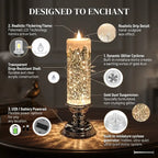 Magical Swirling Glitter LED Candle - Flameless Flickering Ambient Light with USB/Battery Power
