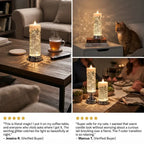 Magical Swirling Glitter LED Candle - Flameless Flickering Ambient Light with USB/Battery Power