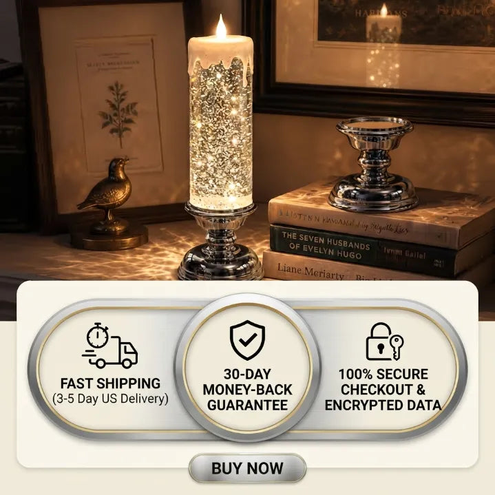 Magical Swirling Glitter LED Candle - Flameless Flickering Ambient Light with USB/Battery Power