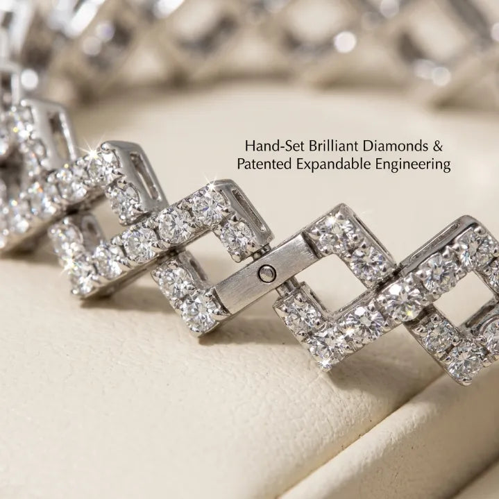 Transformable 2-in-1 Diamond Bracelet & Wide Ring in 18K White Gold--Last Day Sale-90% OFF🔥