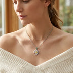 Elevate Your Daily Look — Asymmetric Daisy Pendant Necklace with Gemstone Accents | Last Day Sale 90% OFF🔥
