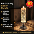 Magical Swirling Glitter LED Candle - Flameless Flickering Ambient Light with USB/Battery Power