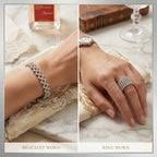 Transformable 2-in-1 Diamond Bracelet & Wide Ring in 18K White Gold--Last Day Sale-90% OFF🔥