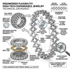 Transformable 2-in-1 Diamond Bracelet & Wide Ring in 18K White Gold--Last Day Sale-90% OFF🔥